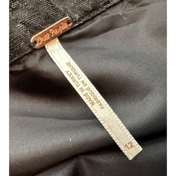 FREE PEOPLE Show Stopper Black Jacquard Mini Dress Size 10 - Picture 6 of 7